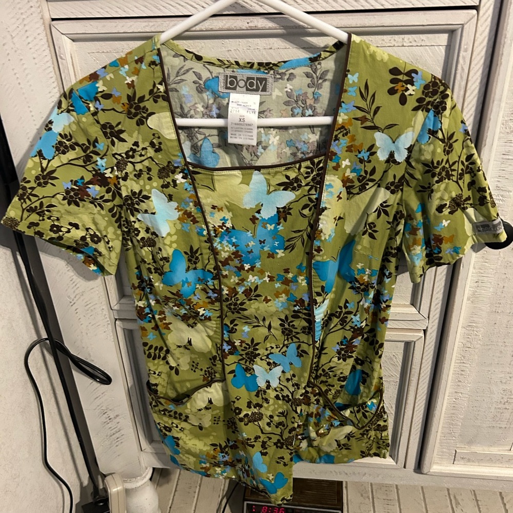 Butterfly scrub blouse